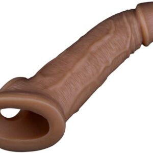 9 Inches Realistic Brown Penis Sleeve With Rings product of purefuntoy