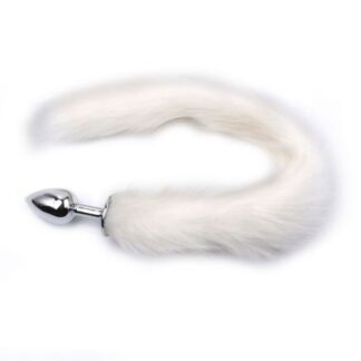 White Tail Metal Anal Butt Plug For Women product of purefuntoy
