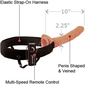 Fetish Fantasy Vibrating Hollow Strap-On 10 Inches product of purefuntoy