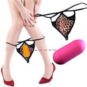Leopard Grain Remote control Vibrating T-back Panty product of purefuntoy