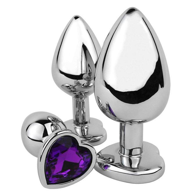 Showing Purple Metal Heart Anal Butt Plug product of purefuntoy