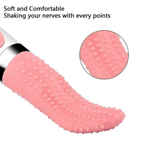 showing quality Super Dotted Tongue vibrator product of purefuntoy