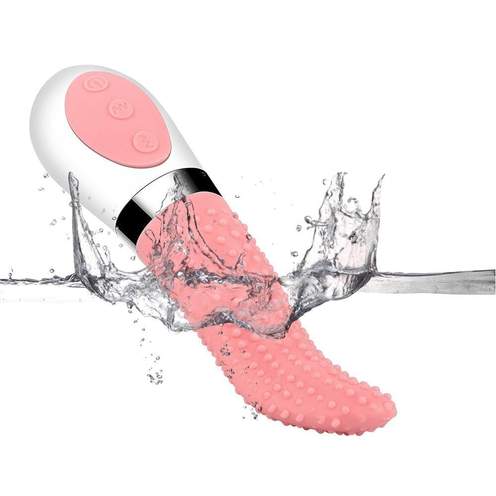 showing waterproofSuper Dotted Tongue vibrator product of purefuntoy showing waterproofSuper Dotted Tongue vibrator product of purefuntoy